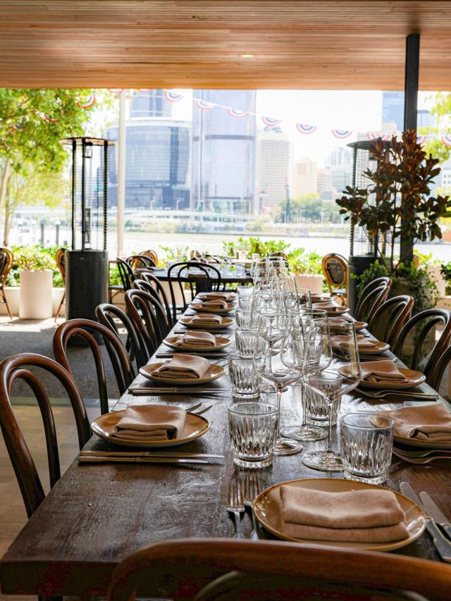 a long dining table at Popolo, Brisbane