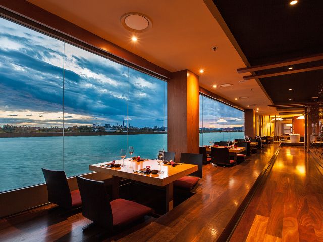 waterfront dining at Sono Japanese restaurant, Brisbane