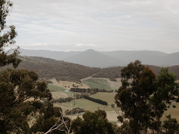 a scenic Yarra Valley landscape as seen from Kangaroo Ridge Retreat