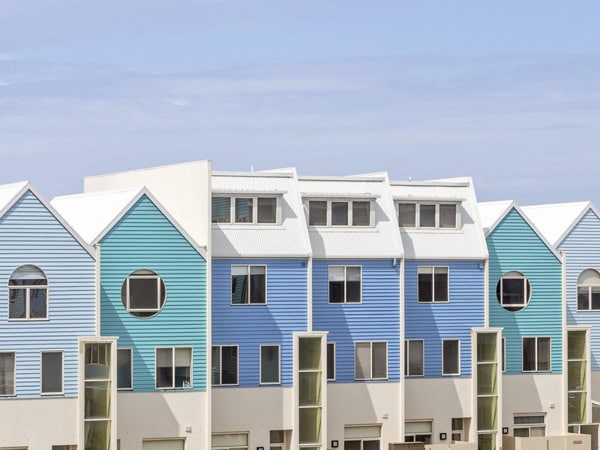 the blue-painted Lady Bay Resort Warrnambool