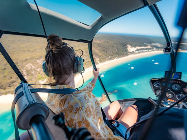 a scenic flight above Moreton Island