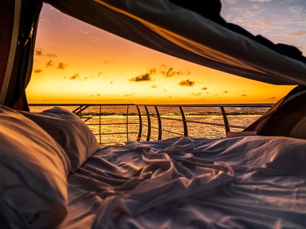 Reefsleep bed at sunrise