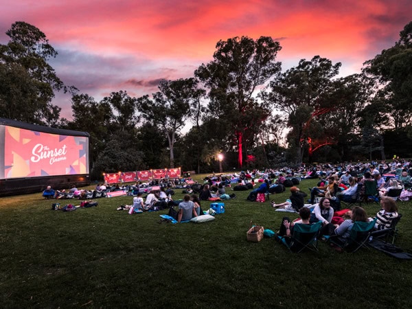 watching a movie at sunset, Australia