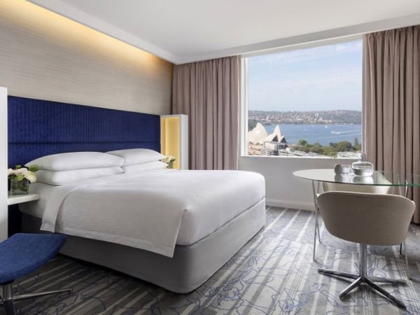 the bedroom at Sydney Harbour Marriott Hotel Circular Quay
