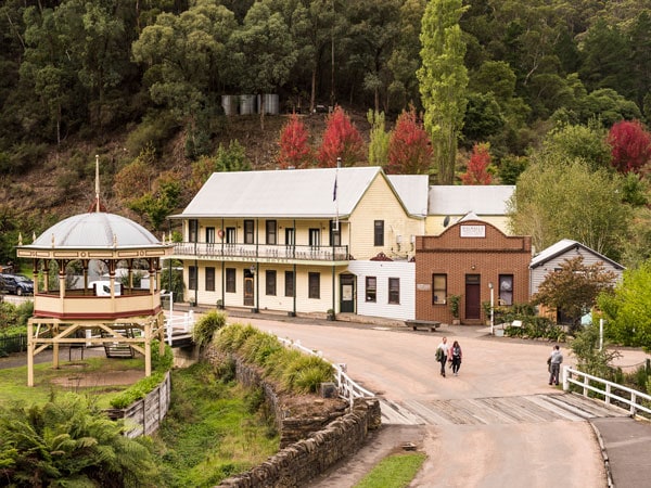 People walking the streets of historic Walhalla