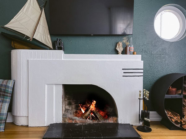 the fireplace at Warrnambool Retreat