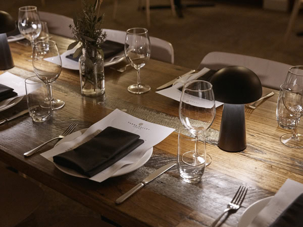 a fine dining setup at Yarra Valley Lodge