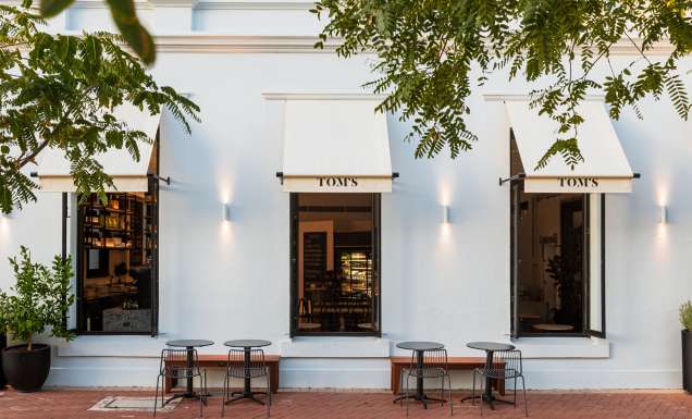 the exterior of Tom’s Providore & Wine Bar, Perth