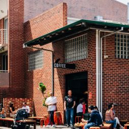 people dining outside Community Coffee Co, Perth