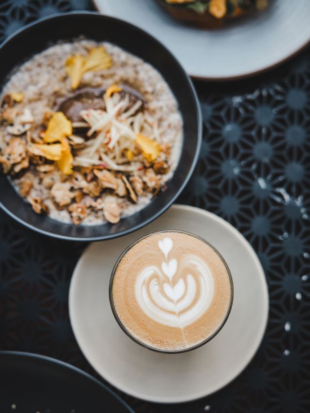 coffee and porridge at The Front Cafe & Gallery