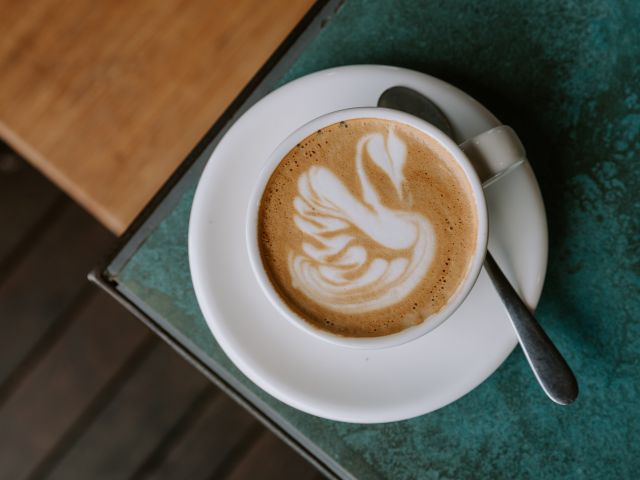swan latte art at ONA Coffee House