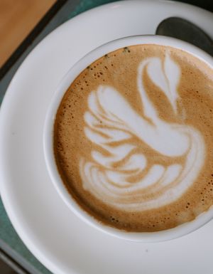 swan latte art at ONA Coffee House