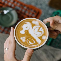 Seahorse coffee art at Giant Coffee, Perth