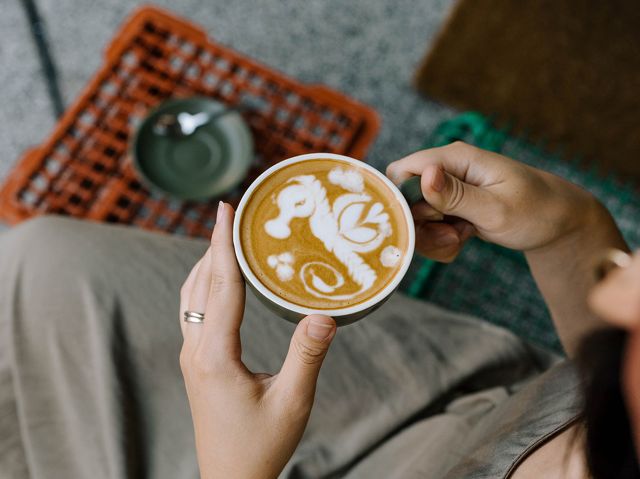 impressive latte art at Giant Coffee, Perth