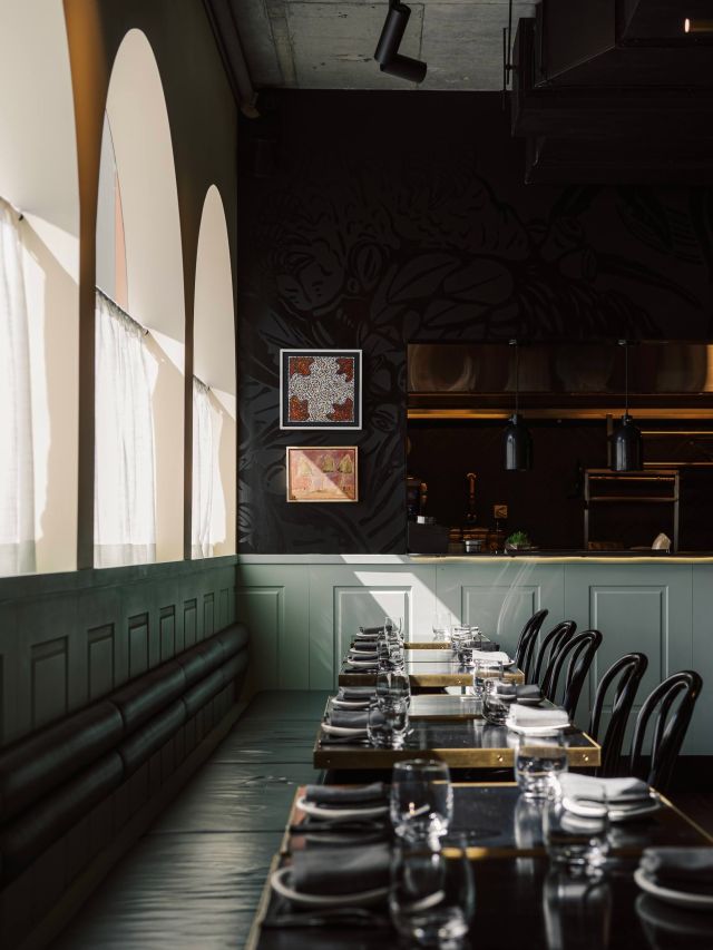 the cosy seating inside Corella Restaurant & Bar, Canberra