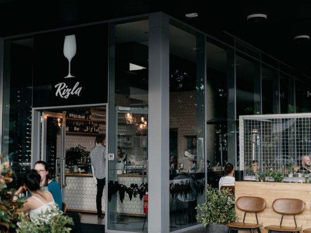 the restaurant exterior of Rizla, Braddon