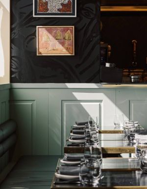 the cosy seating area inside Corella Restaurant & Bar, Canberra