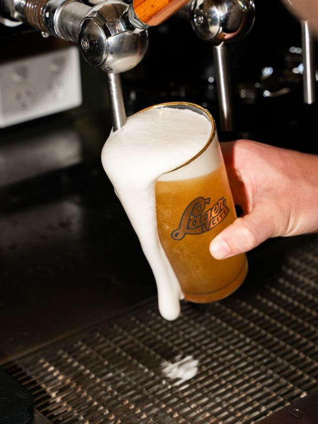 beer being poured from tap at Range Brewing’s Patio, Brisbane brewery