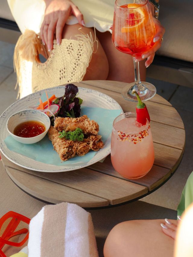 food and drinks at Isoletto Pool Club, Brisbane