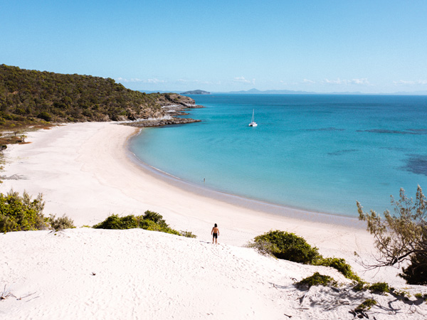 a white-sand beach on Great Keppel Island