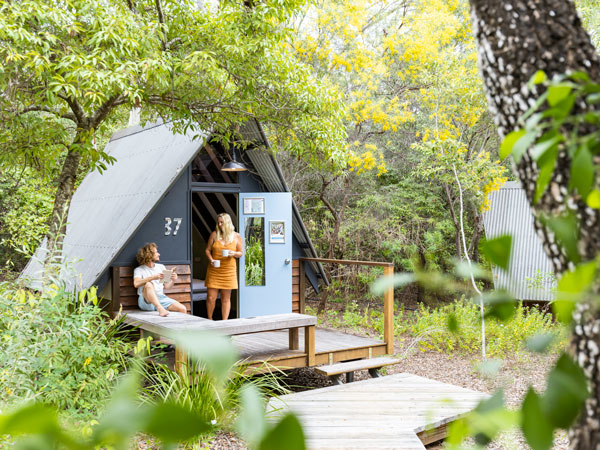 guests staying at an A-Frame Bungalow Bay Koala Village, Magnetic Island