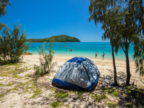 a tent on the beach, Whitsunday Island