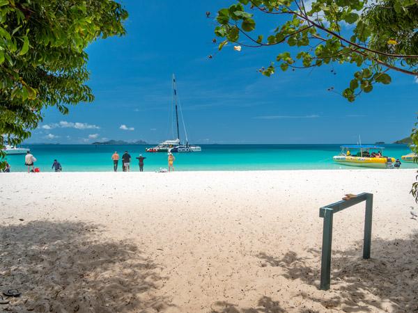 Whitehaven Beach on a sunny day