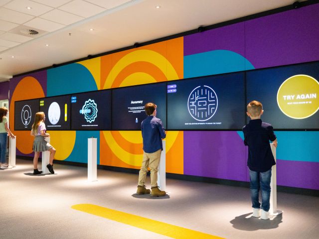an interactive exhibition space at the Royal Australian Mint in Canberra