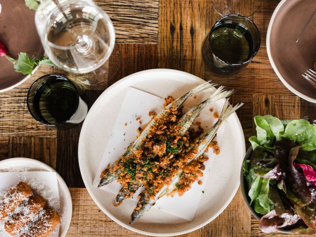 a sardines dish at Beltana Farm restaurant