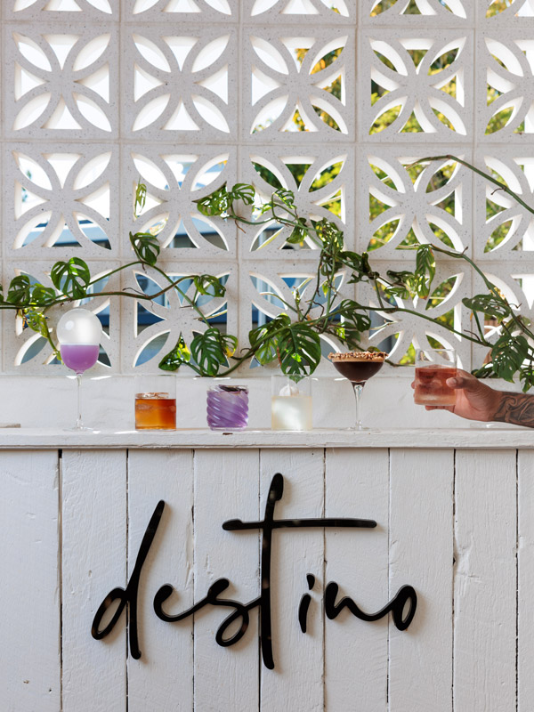 cocktails at Destino Wine Bar, Hope Island