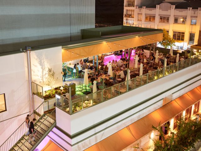 Lil’s Rooftop Bar in Perth as captured from above