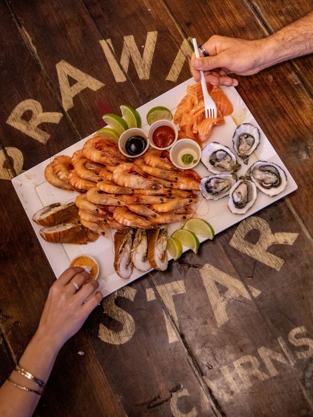 a seafood platter at Prawn Star