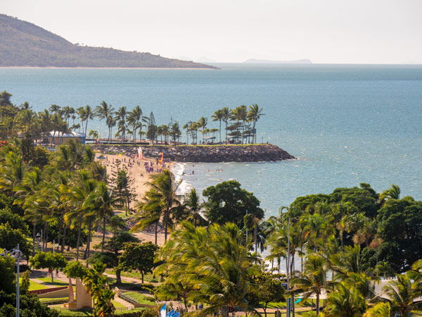 the palm-fringed foreshore at The Strand, Townsville