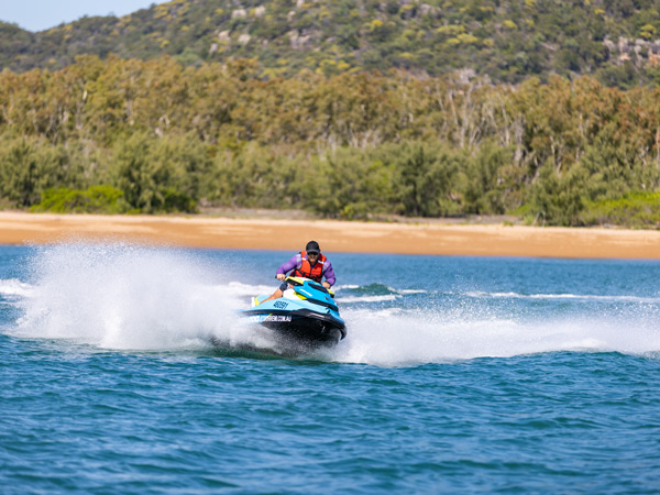 riding a jet ski in Townsville