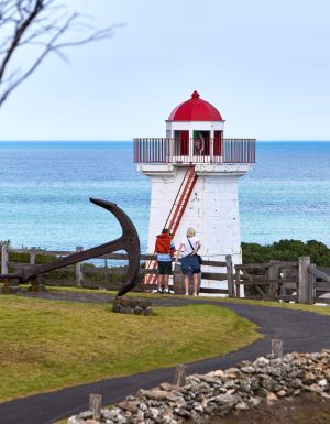 the Flagstaff Hill Maritime Village lighthouse