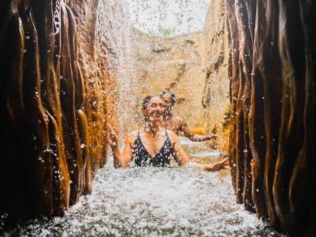 the sensory cave at Deep Blue Hot Springs, Warrnambool