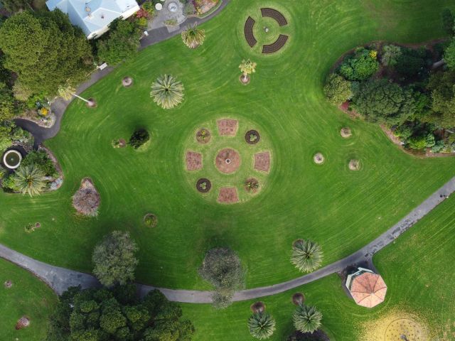 the Warrnambool Botanic Gardens from above