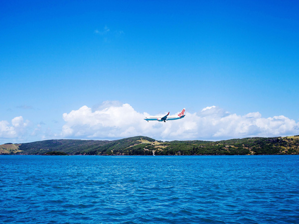 a Virgin Australia plane to Hamilton Island