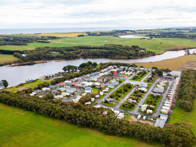 NRMA Warrnambool Riverside Holiday Park from above