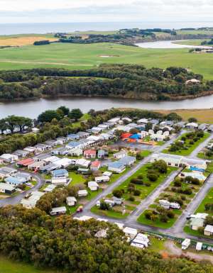 NRMA Warrnambool Riverside Holiday Park from above