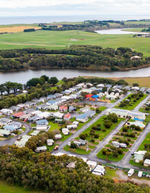 NRMA Warrnambool Riverside Holiday Park from above