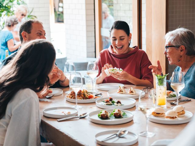 a group of diners enjoying lunch at sAme sAme, Fortitude Valley