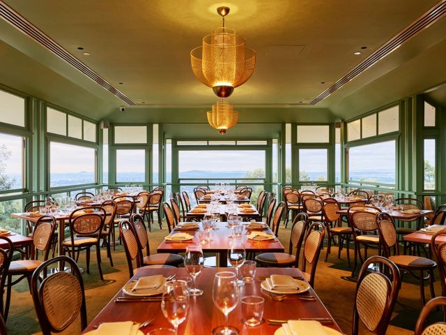 the dining room interior at The Summit Restaurant, Brisbane