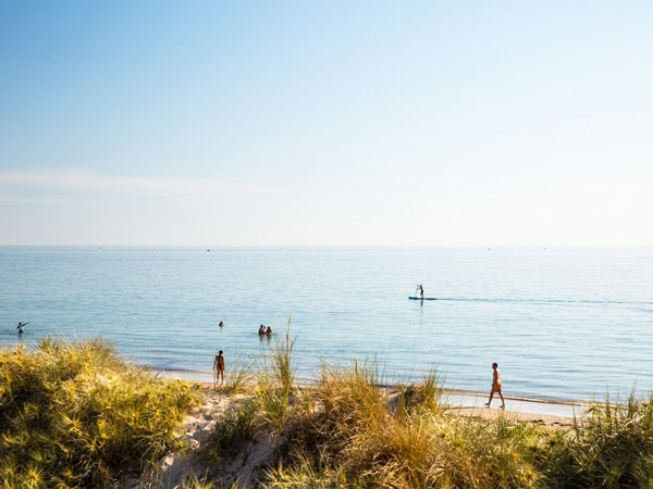 People gather at Henley Beach in Adelaide