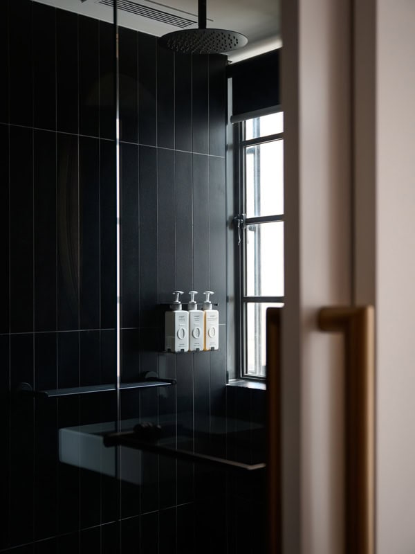 the bathroom interior at Hotel Morris Sydney