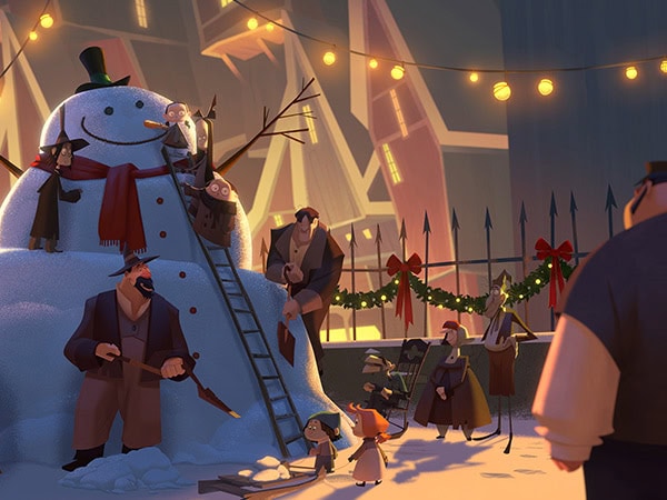 scene in the animated movie Klaus