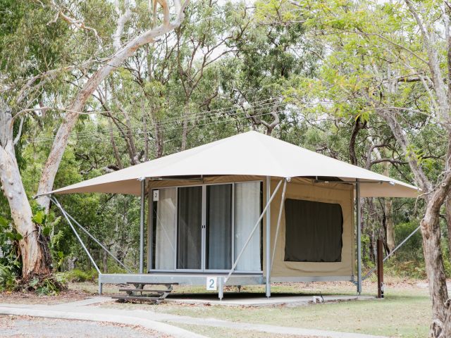 a glamping tent at Big4 Noosa North Shore Retreat Tourist Park