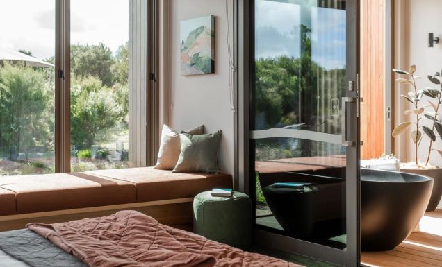 Inside the new Peninsula Hot Springs Eco Lodge rooms