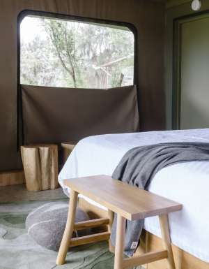 interior of Peninsula Hot Springs Glamping