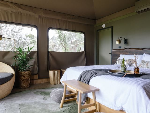 interior of Peninsula Hot Springs Glamping